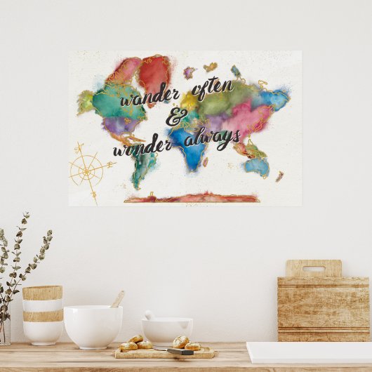 Wander oft immer mit Zitat zuordnen Poster (Küche)