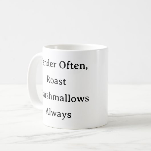 Wander Oft Tasse - Niedliches Campfire Marshmallow (Vorderseite Links)