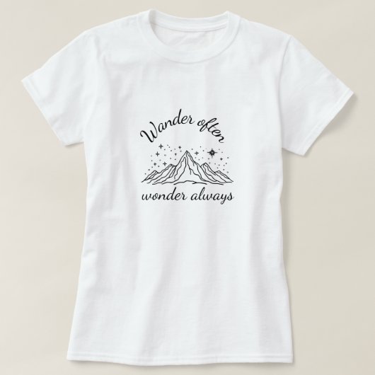 Wander oft Wonder Always - Adventure T - Shirt (Design vorne)