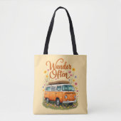 Wander Often - Retro Camper Van Floral Tasche (Vorderseite)