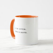 Wander Often Wonder Always Fun Typography Tasse (Vorderseite Links)
