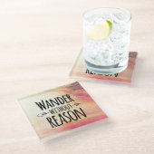 Wander ohne Grund Glasuntersetzer (Schrägansicht)