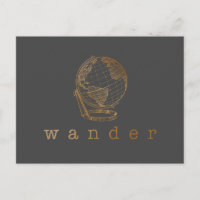 Wander Reiseangebot und Globe in Schwarz und Gold