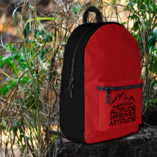Wander-Rot-Schwarzer-Rucksack für Naturliebhaber Bedruckter Rucksack