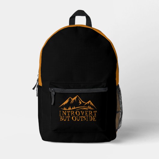 Wander-Rucksack Modern Mountain orange Bedruckter Rucksack (Vorderseite)