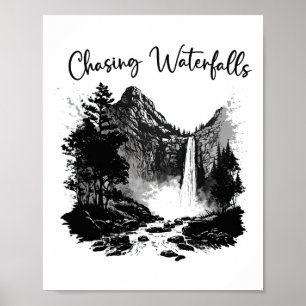 Wander-T-Shirts Wandern Wasserfälle jagen Wanderer Poster