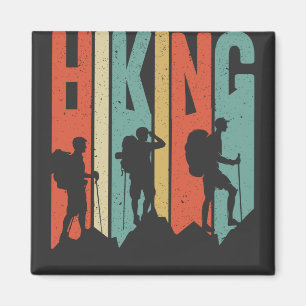 Wander-Themen-Abenteuer-Shirt, Vintage-Wandern Magnet