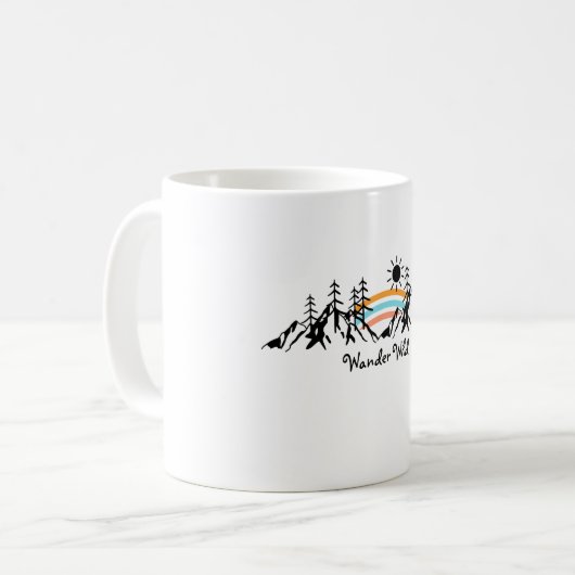 Wander Wild Geschenk für Wanderfreunde im Freien C Kaffeetasse (Vorderseite Links)