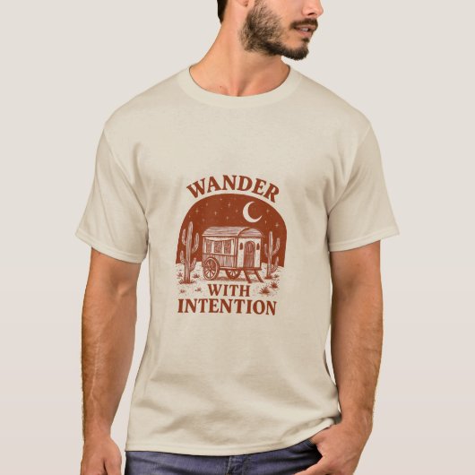 Wander With Intention Desert Wagon Adventure T-Shirt (Vorderseite)