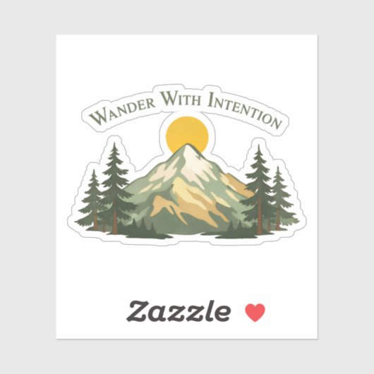 Wander With Intention Mountain Sticker (Blatt)