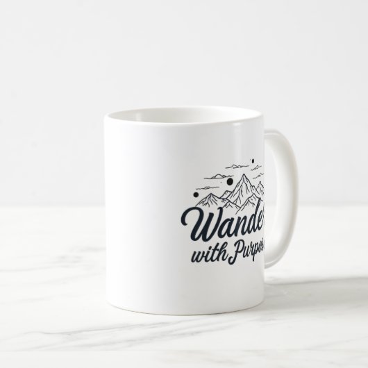 Wander with Purpose - Mountain Adventure Kaffeetasse (VorderseiteRechts)