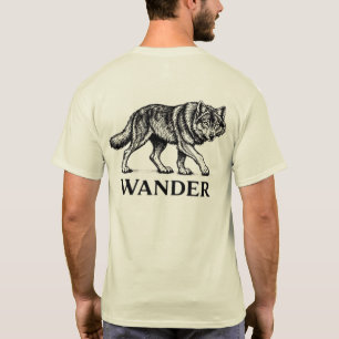 „Wander“ Wolf Grafik-T-Shirt – Lone Wolf Abenteuer T-Shirt