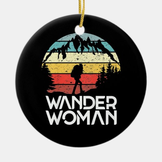 Wander Woman Wandern Keramik Ornament (Vorne)