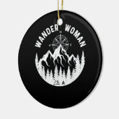 Wander Woman Wandern Keramik Ornament (Links)