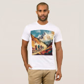 Wanderabenteuer in den Bergen Rückpacken T-Shirt (Vorne ganz)