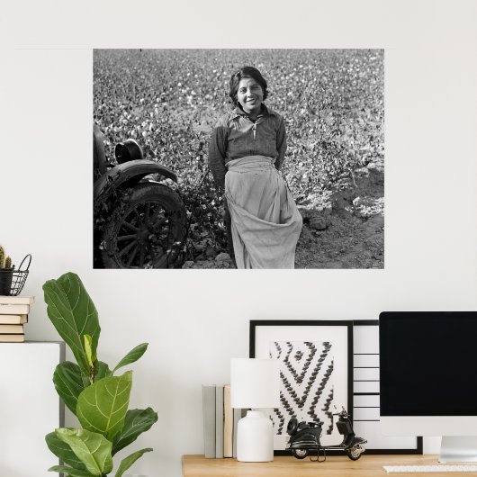 Wanderarbeiter in Cotton Field von Dorothea Lange Poster (Heimbüro)