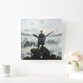 Wanderer above the Sea of Fog, Friedrich Quadratische Wanduhr (Zuhause)