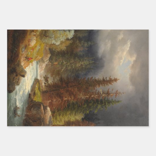 Wanderer an einem sintflutartigen Fluss in einem d Geschenkpapier Set (Vorderseite 2)