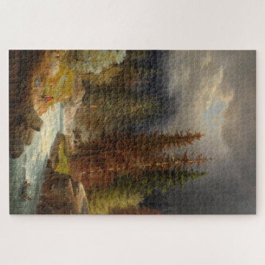 Wanderer an einem sintflutartigen Fluss in einem d Puzzle (Horizontal)