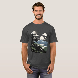 Wanderer auf dem Grat Minimale Silhouette T-Shirt