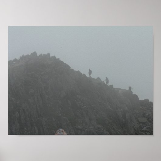 Wanderer auf dem Knife Edge Trail, Kathadin, Maine Poster (Vorne)