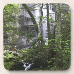 Wanderer bewundert Falls Branch Falls Getränkeuntersetzer