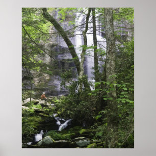 Wanderer bewundert Falls Branch Falls Poster