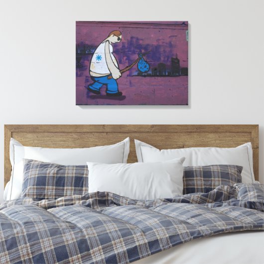 Wanderer Graffiti Leinwanddruck (Insitu (Schlafzimmer))