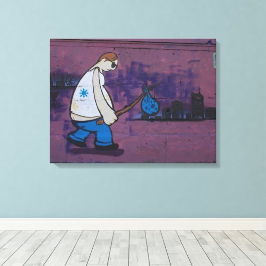 Wanderer Graffiti Leinwanddruck (Insitu (Holzboden))