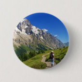 Wanderer im Frettchen-Tal, Italien Button (Vorderseite)