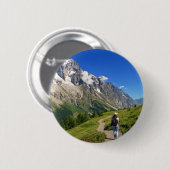 Wanderer im Frettchen-Tal, Italien Button (Vorne & Hinten)