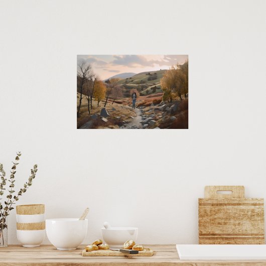 Wanderer in den Hügeln Poster (Küche)