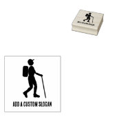 Wanderer mit Rucksack: Slogan Trekking Theme hinzu Gummistempel (Stempel)