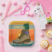 Wanderer Personalisiertes Camping Pappteller (Party)