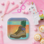 Wanderer Personalisiertes Camping Pappteller (Party)