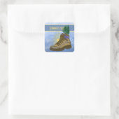 Wanderer Personalisiertes Camping Quadratischer Aufkleber (Tasche)