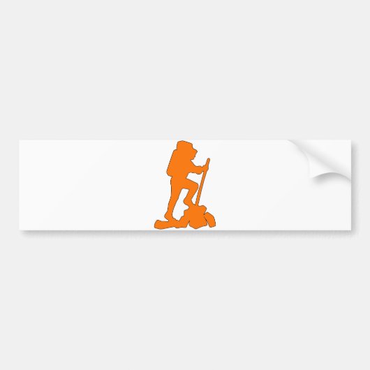 Wanderer-Silhouette-Emblem-grafischer Autoaufkleber (Vorne)