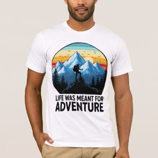 Wanderer Silhouette Mountain Adventure Design T-Shirt