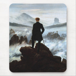Wanderer über dem Meer von Nebel von Friedrich Mousepad