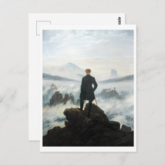 Wanderer über dem Nebel-Meer, Friedrich Postkarte (Vorne/Hinten)