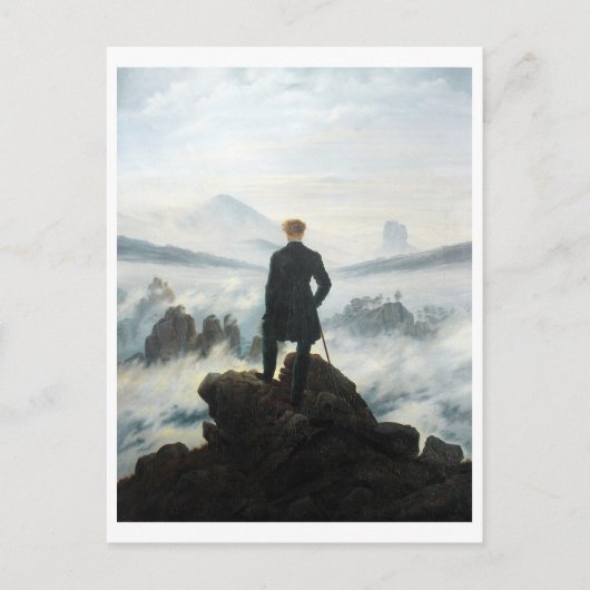 Wanderer über dem Nebel-Meer, Friedrich Postkarte (Vorderseite)
