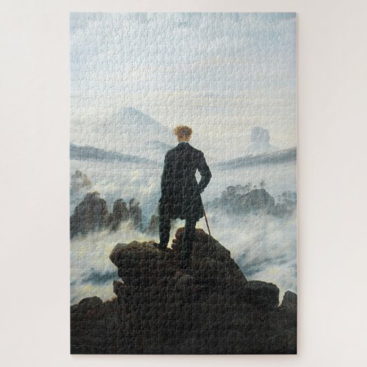 Wanderer über dem Nebel-Meer, Friedrich Puzzle (Vertikal)