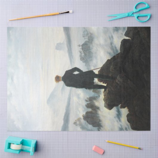 Wanderer über dem Nebel-Meer, Friedrich Seidenpapier (Basteln)