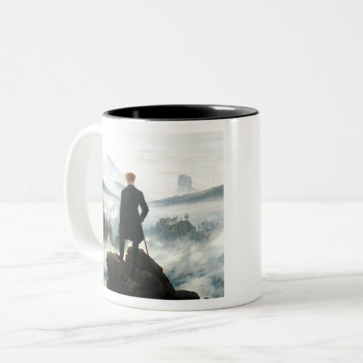 Wanderer über dem Nebel Zweifarbige Tasse (Vorderseite Links)