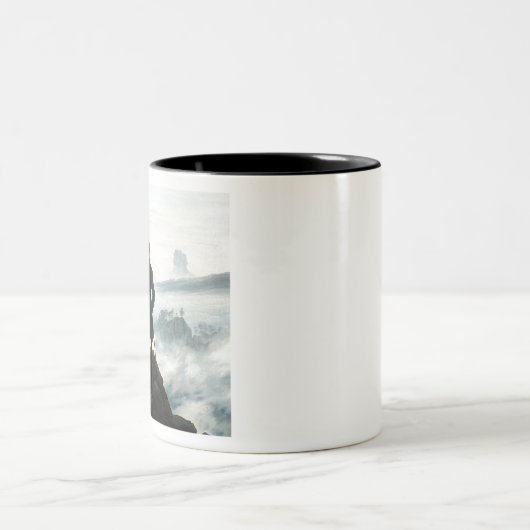 Wanderer über dem Nebel Zweifarbige Tasse (Mittel)