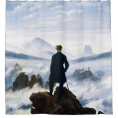 Wanderer über dem Nebelmeer, Caspar D Friedrich Duschvorhang (Vorderseite)