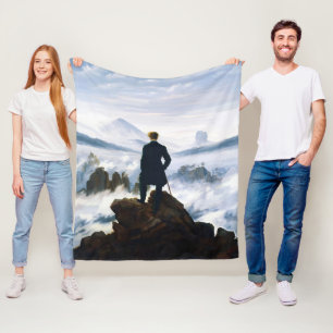 Wanderer über dem Nebelmeer, Caspar D Friedrich Fleecedecke