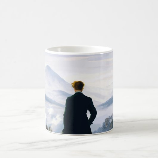 Wanderer über dem Nebelmeer, Caspar D Friedrich Kaffeetasse (Mittel)