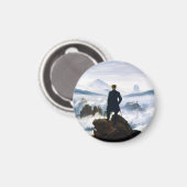 Wanderer über dem Nebelmeer, Caspar D Friedrich Magnet (Vorderseite/Rückseite)