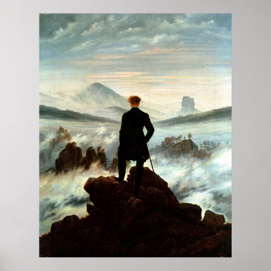 Wanderer über dem Nebelmeer, Caspar Friedrich Poster (Vorne)